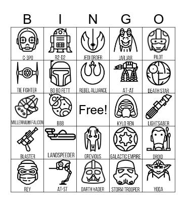 STAR WARS Bingo Card