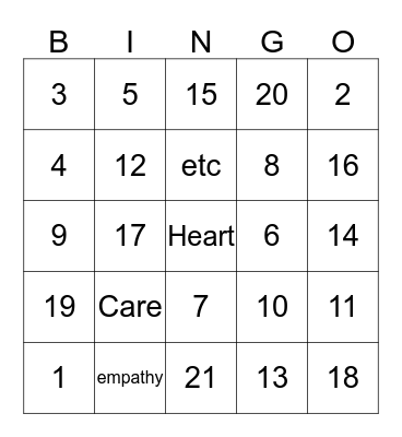 Leading With Heart Bingo Card