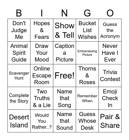 Mico- IceBreaker Bingo Card