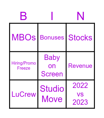 2023 Merit Update Bingo Card