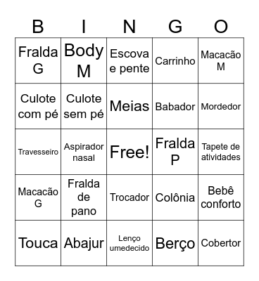 Chá do Lorenzo Bingo Card