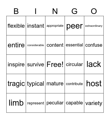 Orange Summer Kids 1 Bingo Card