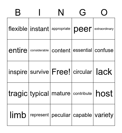 Orange Summer Kids 1 Bingo Card