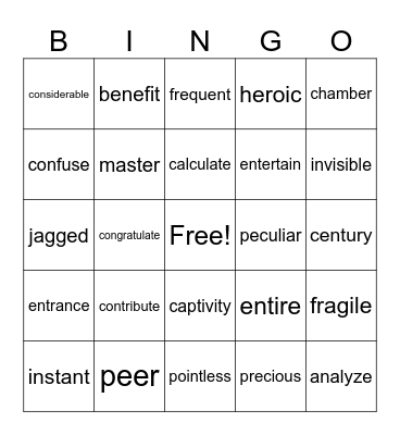 Orange Summer Kids 2 Bingo Card