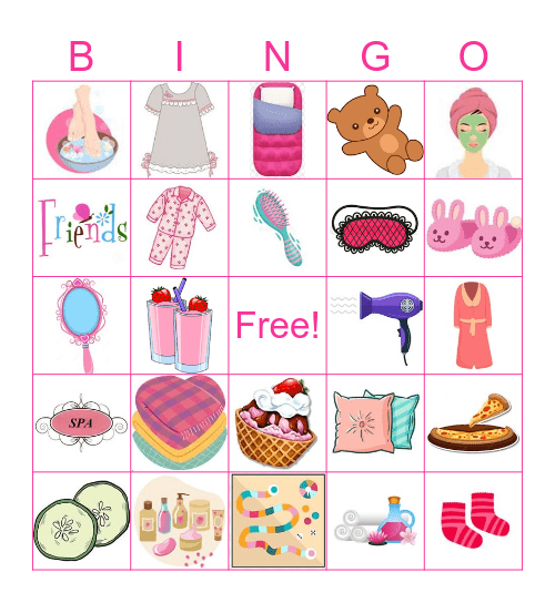 Pajama Party Bingo Card