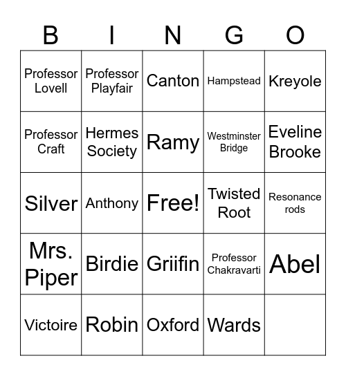 Babel Bingo Card