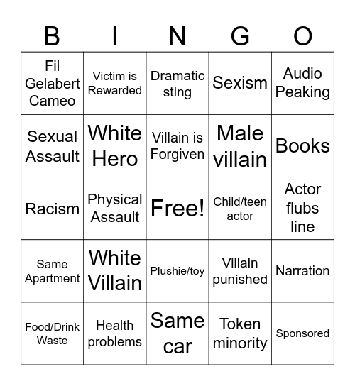 Generation Hope Bingo Card