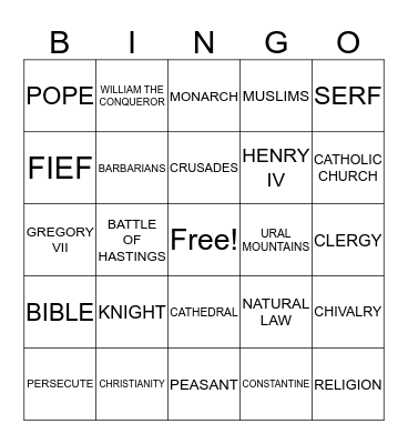 QUIZ REVIEW Bingo Card