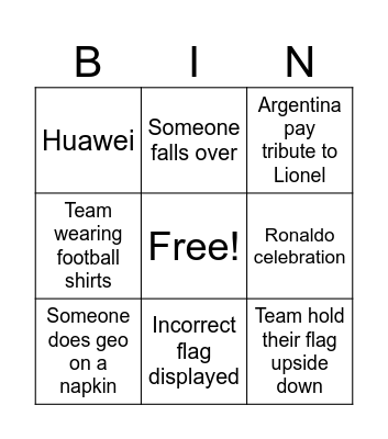 IMO 2023 opening Bingo Card