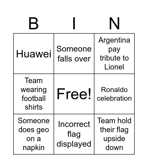 IMO 2023 opening Bingo Card