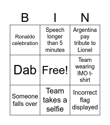 IMO 2023 opening Bingo Card