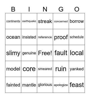science vocabulary review Bingo Card