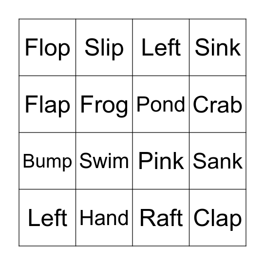 Phonics 2 - L4 Bingo Card