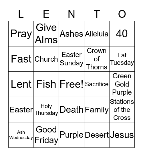 LENTO Bingo Card