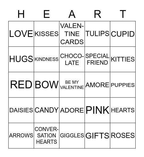 VALENTINE'S BINGO Card