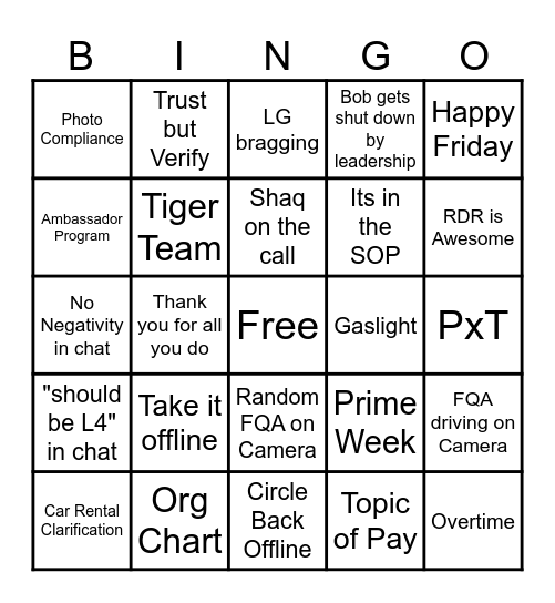 All Hands 2: Dawn of the Lunch Lady Bingo Card