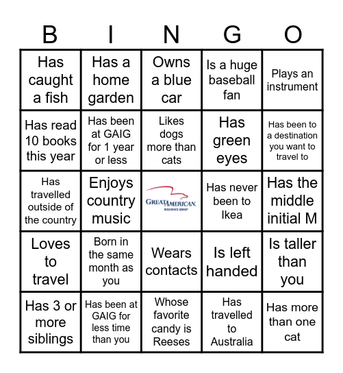 BTG Team Bingo Card