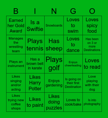 Alps Bingo Card