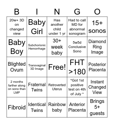 JUNE SONOGO Bingo Card