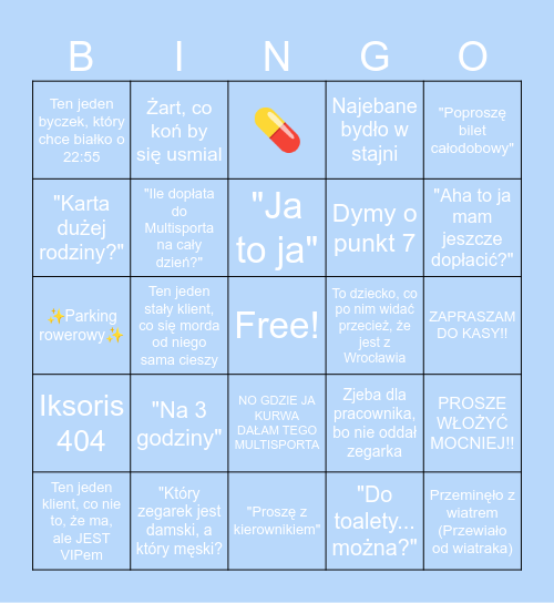 AQUA BINGO Card