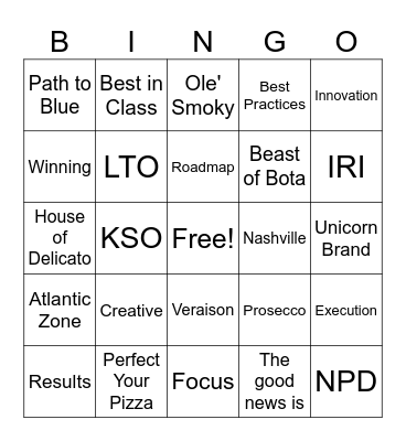 Delicato Buzzword Bingo Card