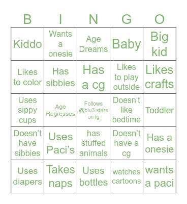 Agere Bingo (Regressor) Bingo Card
