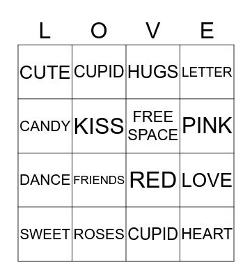 VALENTINES BINGO Card