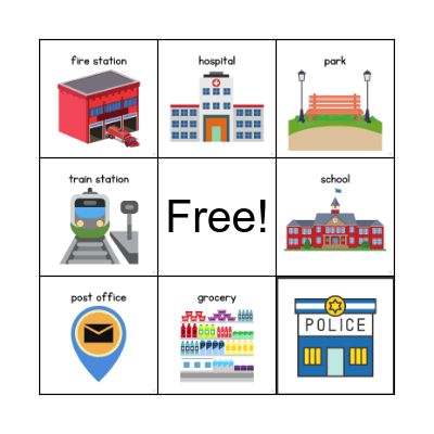 Places In The Community Bingo Card