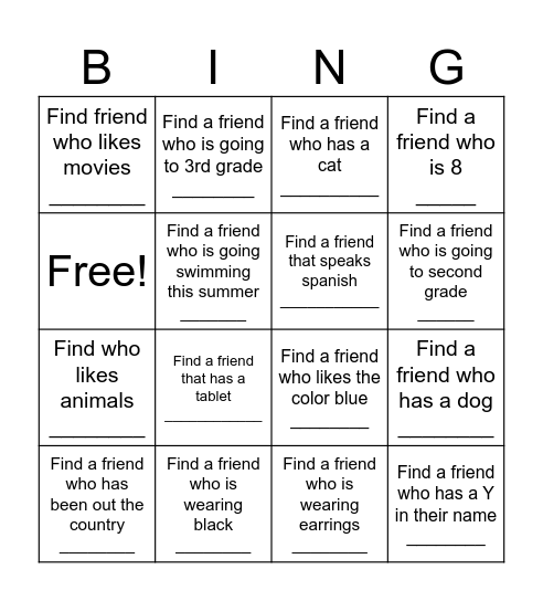 SUMMER AT THE CENTER Bingo Card