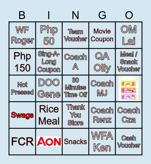 AON Bingo Time Bingo Card