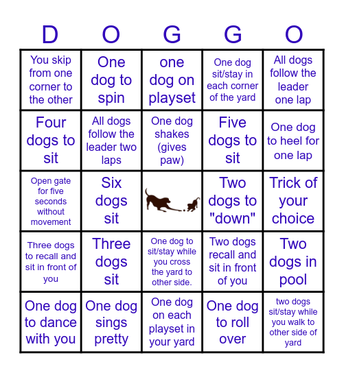 Double Dog Dare Bingo Card