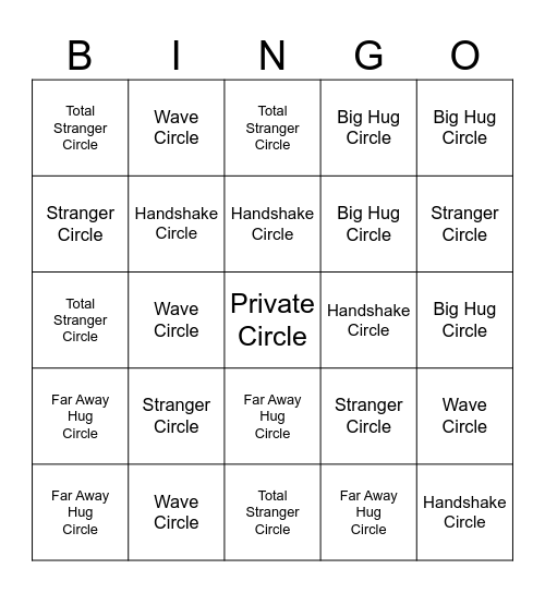 Circles Bingo Card