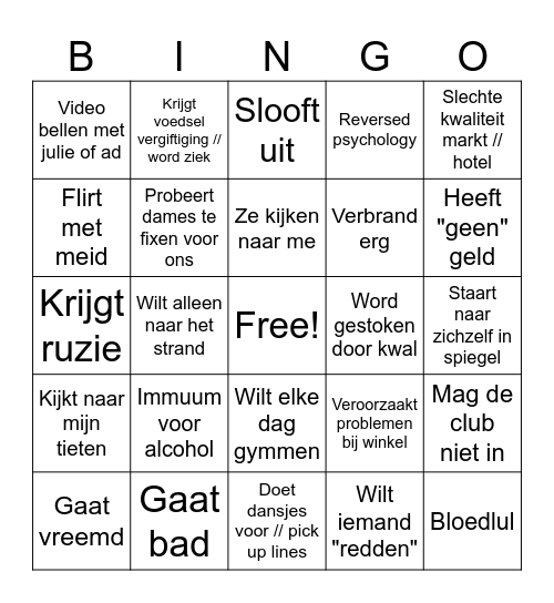 Axel rose Bingo Card