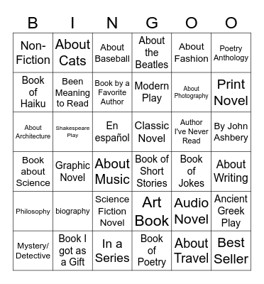 Summer Reading Plan Bingo Card