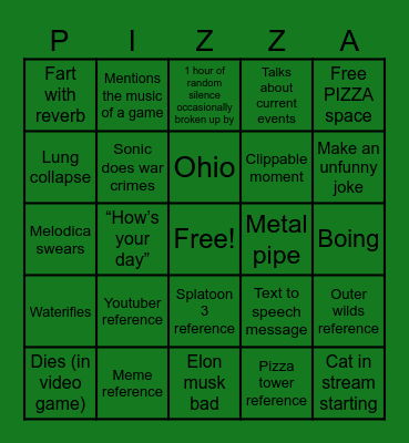 Melodica bingo! Bingo Card