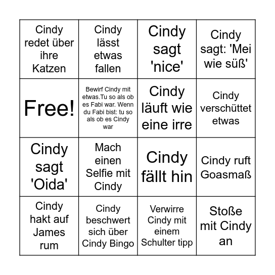 Cindo Bingo Card