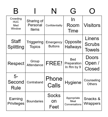 COMMUNITY RULES Bingo Card