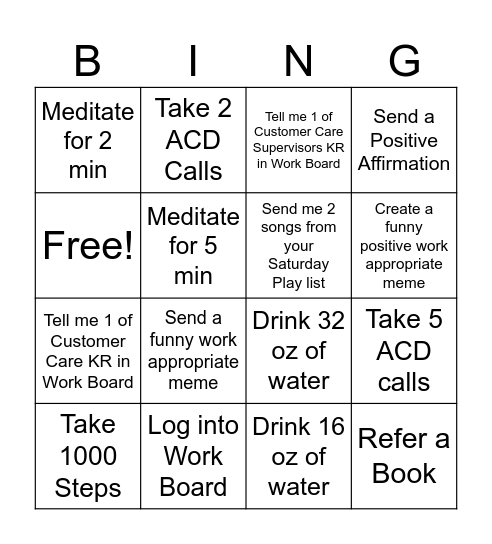 Saturday Crew Bingo Card