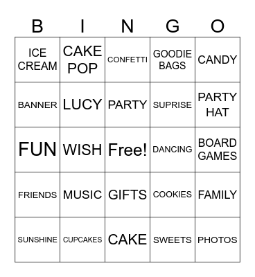 Birthday Bingo Card