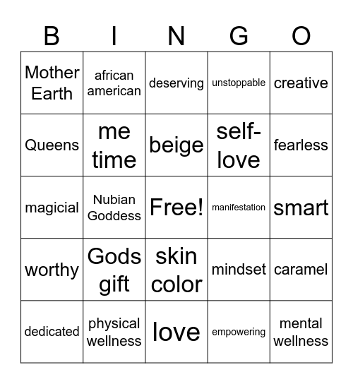 Melanin Squad Bingo Card