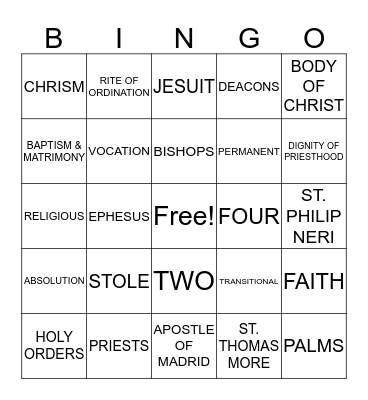 CHAPTER 15 Bingo Card