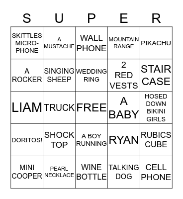 SUPERBOWL Bingo Card