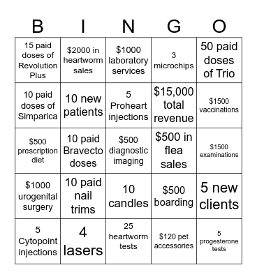 Single Day Bingo Card