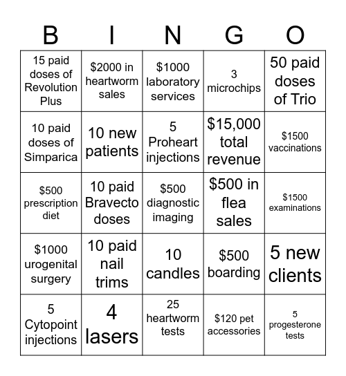 Single Day Bingo Card