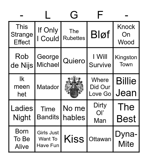 Muziekbingo RONDE 2 Bingo Card