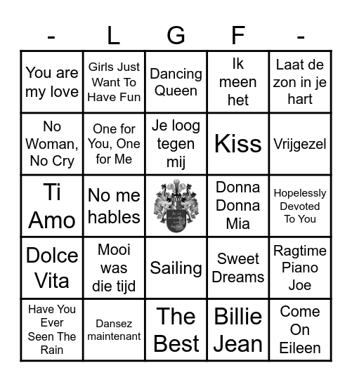 Muziekbingo RONDE 2 Bingo Card