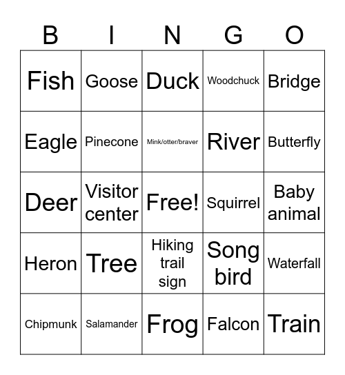 CUYAHOGA VALLEY Bingo Card