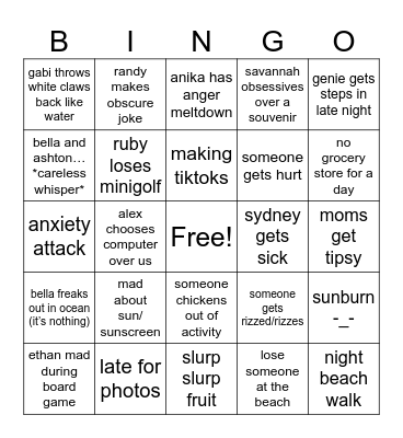 GRESBASA Family Bingo Card