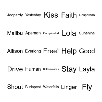 LMB 7/9/23 Bingo Card