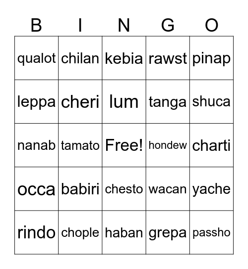 pokemon berries Bingo Card